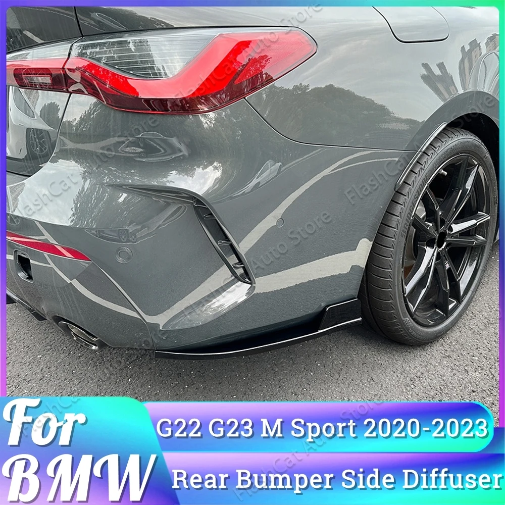 Paraurti posteriore Striscia Lip Diffusore Splitter Spoiler Protezione antigraffio Gonna laterale per BMW Serie 4 G22 G23 M Sport 2020 2021 2022 2023