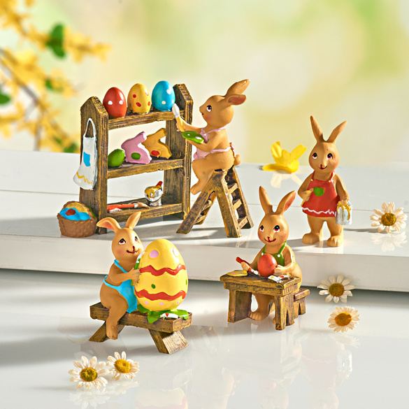 Osterdeko Figuren Hasenschule 5-tlg. Eldo Image