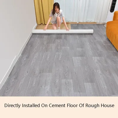 PVC-Bodenleder 1,5 m x 0,67 m Zementboden direkt verlegter, verdickter, verschleißfester Haushaltskunststoffboden mit selbstklebender Bodenmatte Image