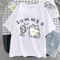 Katze Blasen EIN Fan Druck T-shirt Weibliche Atmungsaktivem T-shirt Mode Casual Kleidung Weiche Straße T-Shirt Frauen Neue