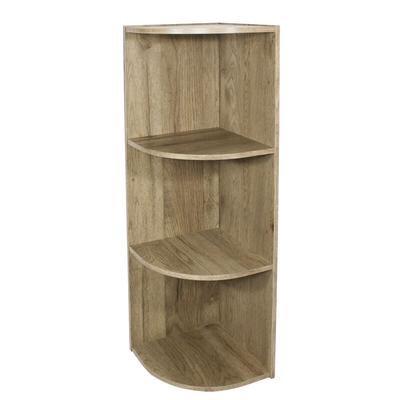 Iris Ohyama - Eck-Holzbücherregal, 3 Etagen, Aschbraun, Vielseitig, Modular, Offenes Regal, Für Image