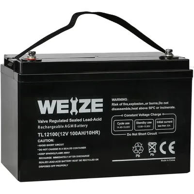 Deep Cycle AGM 12 Volt 100Ah Battery, Maintenance-Free, 3% Self-Discharge Rate, 1150A Max Discharge