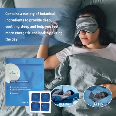 Ximonth 12pcs Sleep Aids Patch Herbal Sticker Insomnia Treatment Relieve Stress Anxiety Anti Neurasthenia Sleep Soothing Sticker