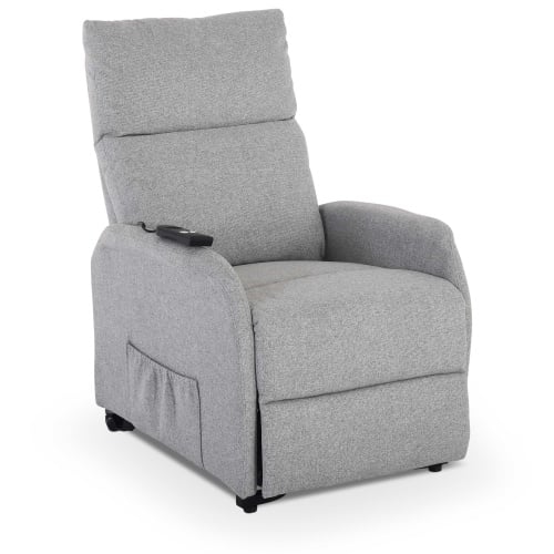 Fernsehsessel mit Aufstehhilfe, Relaxsessel mit Liegefunktion, mit einem Motor, 120 kg belastbar, Mikrofaser, Hellgrau - Raburg Ada Image