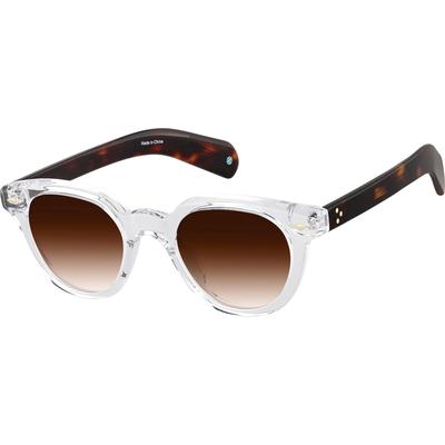 Zenni Women's Square Rx Sunglasses Clear Plastic Full Rim Frame