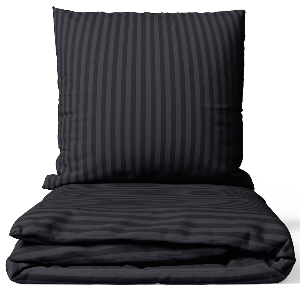 NYVI Bettwäsche Set DreamScience Mikrofaser Damast - Atmungsaktiv & Weich - Mit Reißverschluss 155x220 + 80x80 cm schwarz Image