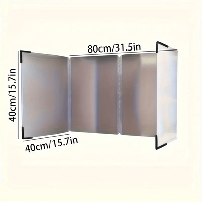 TEMU 1pc Stainless Steel Splatter Screen Set - Foldable Heat- Resistant , Non- Stick Kitchen Grease Splatter For Home, Rv, Camping Image