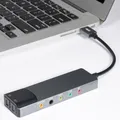 Scheda audio USB esterna Interfaccia audio USB 6 in 1 Adattatore audio esterno da 3,5 mm Scheda audio per cuffie per laptop Scheda audio USB