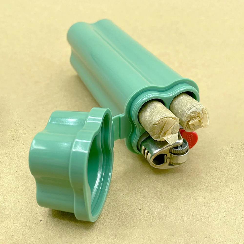 1pic Flip-Top Zigaretten etui Box Feuerzeug zwei Löcher inklusive Feuerzeug zur einfachen Aufbewahrung und zum Mitnehmen von Rauch zubehör Image