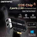 Fenvi 2500M Pcie a RJ45 per scheda di rete Intel I226 2.5G Gigabit Ethernet doppia porte 100/1000/2500Mbps scheda di rete per desktop