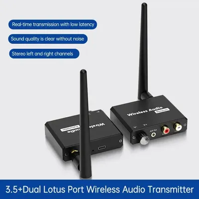 50M 2,4G Wireless Sender Empfänger Digital zu Audio Analog Konverter mit 3,5 MM RCA Jack Für Verstärker Lautsprecher TV box DVD PC Image