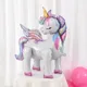 Palloncini foil in piedi con unicorno arcobaleno Bambini Ragazze Unicorno Decorazione per feste di compleanno Bomboniere Forniture per baby shower Palloncino per animali
