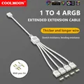 ARGB Chassis Fan Splitter 5V 3PIN connettore da 1 a 2/3/4 sincronizzazione del cavo di prolunga della scheda madre 30cm per i Fan della striscia luminosa del PC