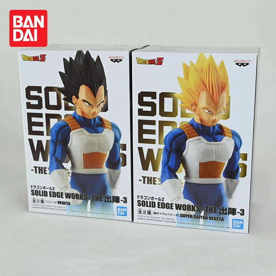 Banpresto Dragon Ball Anime Figurines Solid Edge Works Super Saiyan Vegeta PVC Action Figures DBZ Figurals Collectible Model Toy