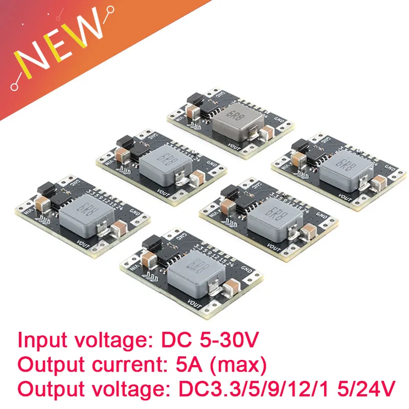10 Pz/1 pz 5A Ingresso 5-30 V a Uscita 3 V 3.3 V 5 V 9 V 12 V 15 V 24 V Sincrono DC-DC Buck Converter Moter LED Auto Bicicletta Motorizzata