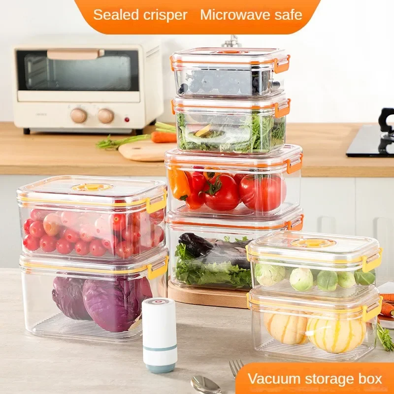 Boîte de conservation des aliments frais sous vide, boîte scellée pour réfrigérateur, conteneur Transparent de stockage des aliments au micro-ondable, organisateur de cuisine Bento