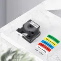 1PK 6/9/12mm ruban d'étiquettes Compatible Dymo D1 étiquette autocollante 45013 40913 43613 noir sur blanc étiquette transparente pour Dymo LM160 LM280