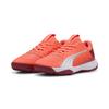 Handballschuh PUMA "Accelerate Handballschuhe Jugendliche", Kinder, Gr. 37.5, rot (glowing rot weiß schwarz crimson schwarz), Obermaterial: Synthetik, Textil; Futter: Textil; Innensohle: Textil; Laufsohle: Gummi, Schuhe