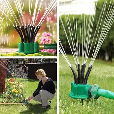 Watering Sprinkler Multi-tube Head Design 360 Degree Rotating PVC Lawn Watering Sprinkler