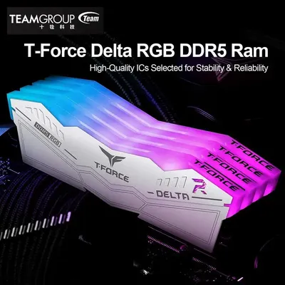 To TEAMGROUP T-Force Delta RGB DDR5 Ram 32GB (2x16GB) 6000MHz PC5-48000 CL30 Desktop Memory Module