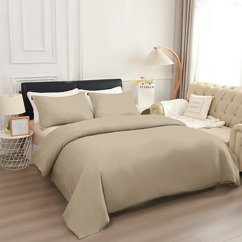 Bettbezug Queen Size 3-teiliges Queen-Bettbezug-Set, weiche, doppelt gebürstete Queen-Size-Bettbezüge mit Reißverschluss, 1 Bettbezug und 2 Kissenbezüge Image