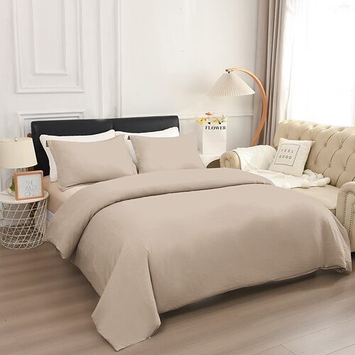 Bettbezug Queen Size 3-teiliges Queen-Bettbezug-Set, weiche, doppelt gebürstete Queen-Size-Bettbezüge mit Reißverschluss, 1 Bettbezug und 2 Kissenbezüge Image