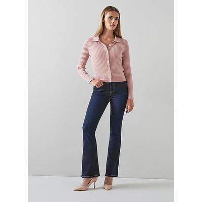 Reena Indigo Stretch Denim Flared Jeans, Indigo