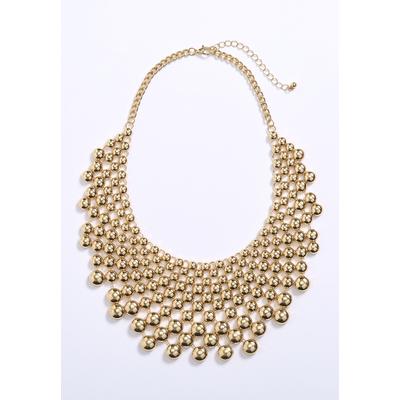 Plus Size Women's Ball Statement Necklace by ELOQUII in Gold (Size NO SIZE)