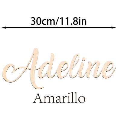 TEMU Custom Laser-cut Wooden Name Sign - Unique Wall Decor For Bedroom, Living Room, Christmas, And Valentine's Day Gifts For , No Power Needed. Image
