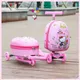 Kawaii Hello Kitty 15 Inches Suitcase Child Scooter Glowing Wheel Anime Sanrioed Cartoon Kt Zipper Trolley Case Travel Boarding