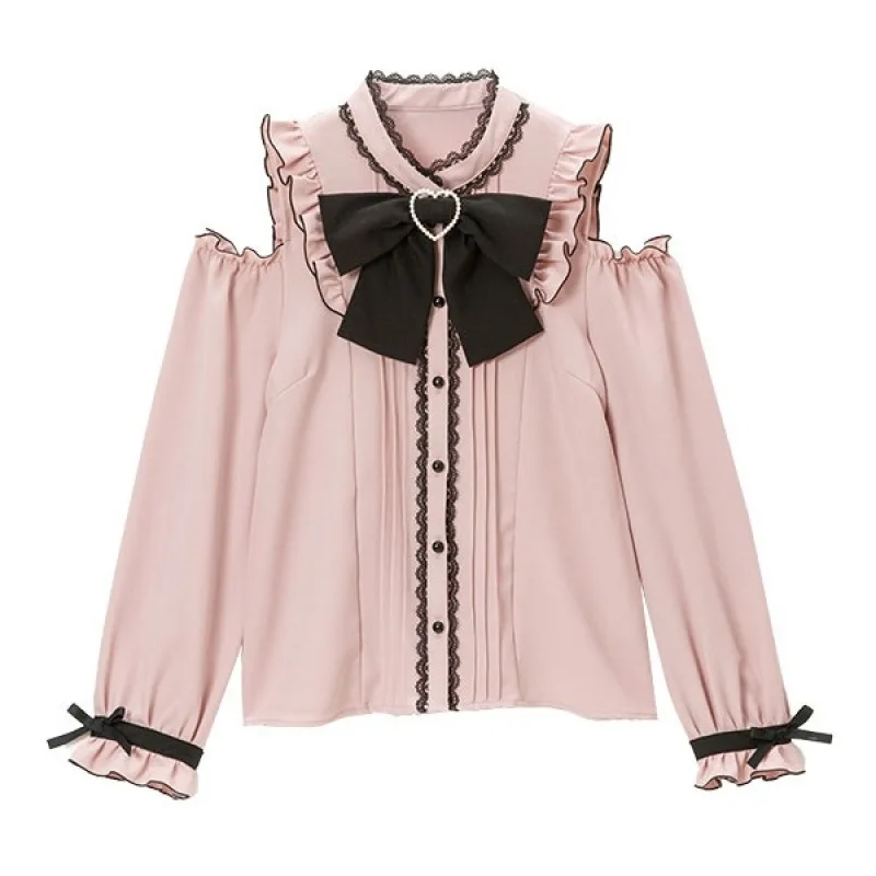 Japanische Gothic Lolita Cosplay Kostüm Band Kurze Gyrai Kei Kleidung Mädchen Süße Süße Spitze A-Linie Miniröcke Schwarz Rosa Kawaii