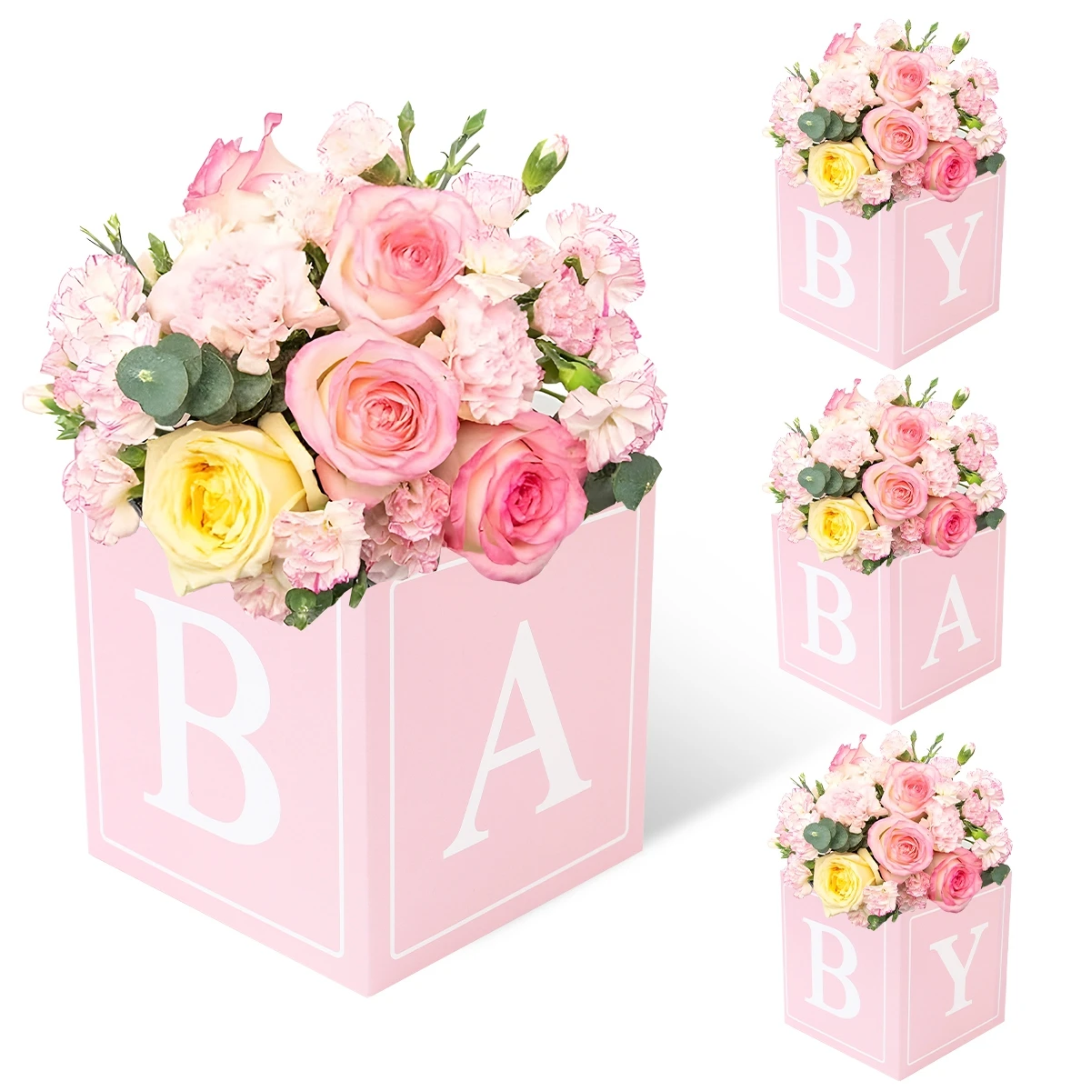 Geschenk-Blumenboxen, Geburtstag, Geschlecht offenbaren, Party-Dekoration für Zuhause, Blumen-Ballon-Box, alles Gute zum Geburtstag, Babyparty, Partyzubehör Image