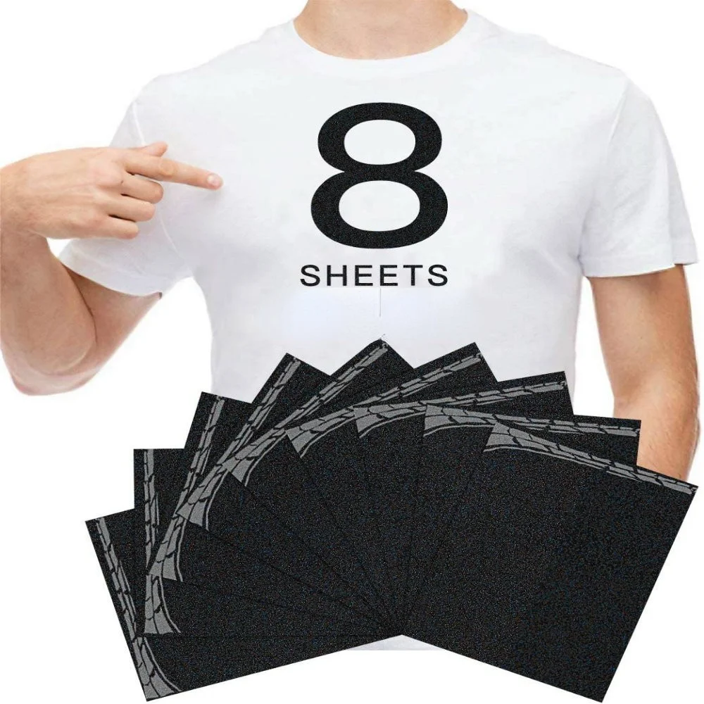 Glitzerndes Wärmeübertragungs-Vinyl, 8 Blatt, 30 Zoll x 25,4 cm x 25 cm, zum Aufbügeln, glitzerndes HTV-Vinyl für Cricut Silhouette Cameo, einfach zu schneiden Image