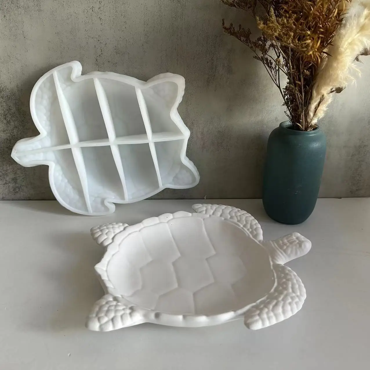 Große Meeresschildkröte Platte Harzform Silikon Epoxidharz Gussform DIY Untersetzer Gericht Harz Handwerk Zuhause Hochzeit Dekor Party Deko Image