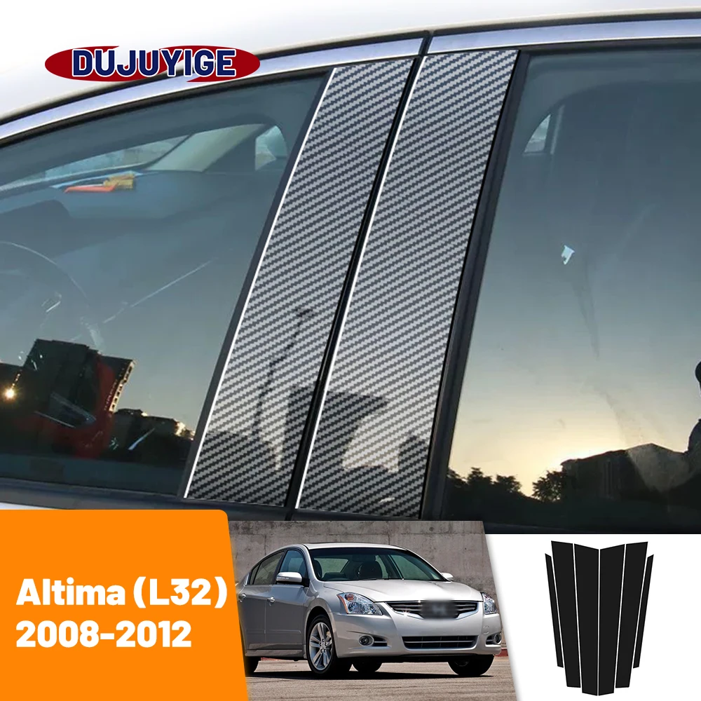 Für Nissan Altima L32 2008-2012 2009 2010 2011 Carbon Faser Fenster Tür Spalte Deal B C Säule Post abdeckung Trim Aufkleber Image