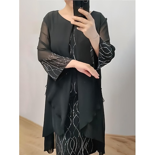 Per donna Abito Lungo Maxi Abito Vestito Casual Abito da Cocktail Abito da invitata a nozze Vestito in Chiffon Elegante Casual Quotidiano Feste Fidanzamento Vestibilità regolare Semplice Senza Maniche