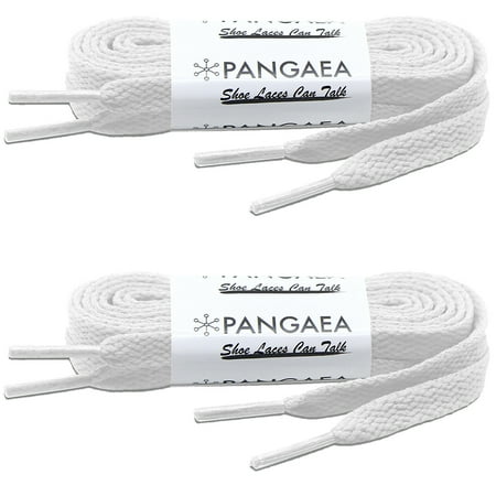 [2 Pair] Flat Shoelaces 5/16 inch (8mm) for Sneakers and Converse Shoelaces Replacements