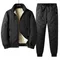 7XL Parka Set giacca da uomo Tuta invernale Spessa calda lana di agnello foderata in pile Set da 2 pezzi Giacca + Pantaloni Abbigliamento sportivo Tute da ginnastica