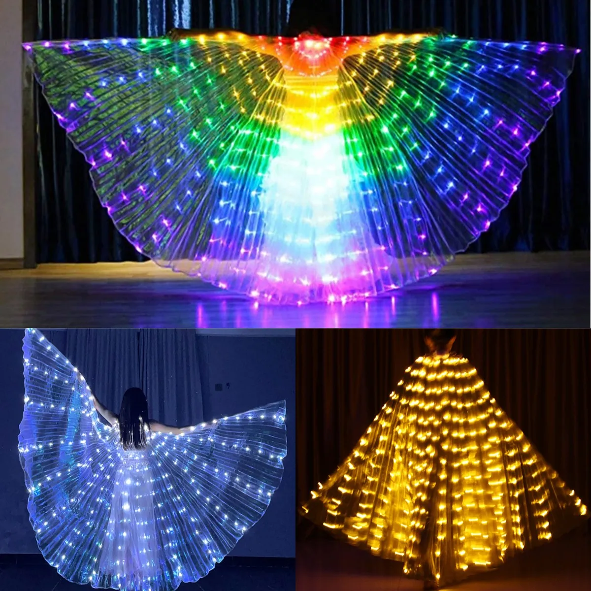 Bauchtanz Flügel Bunte LED Schmetterling Isis Flügel Erwachsene Kinder Tänzer Bühne Leistung Bauchtanz Party Foto Prop Image