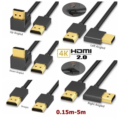 90/270 Grad Winkel HDMI Kabel 4K/60Hz HDMI-Kompatibel 2,0 Kabel Video Audio HDMI Kabel 0,15 M 1M 3M 5M Für RTX 3080 PS4 Xbox Image