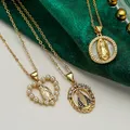 NEWBUY – bijoux religieux pour femmes, haute qualité, incrustation de Zircon CZ en cuivre, pendentif vierge marie, chaîne en acier inoxydable, collier