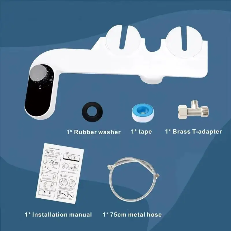 Nicht elektrisches Bidet – selbstreinigende Doppeldüse (vorne und hintere Waschung), Wasser-Bidet-Toilettensitzaufsatz