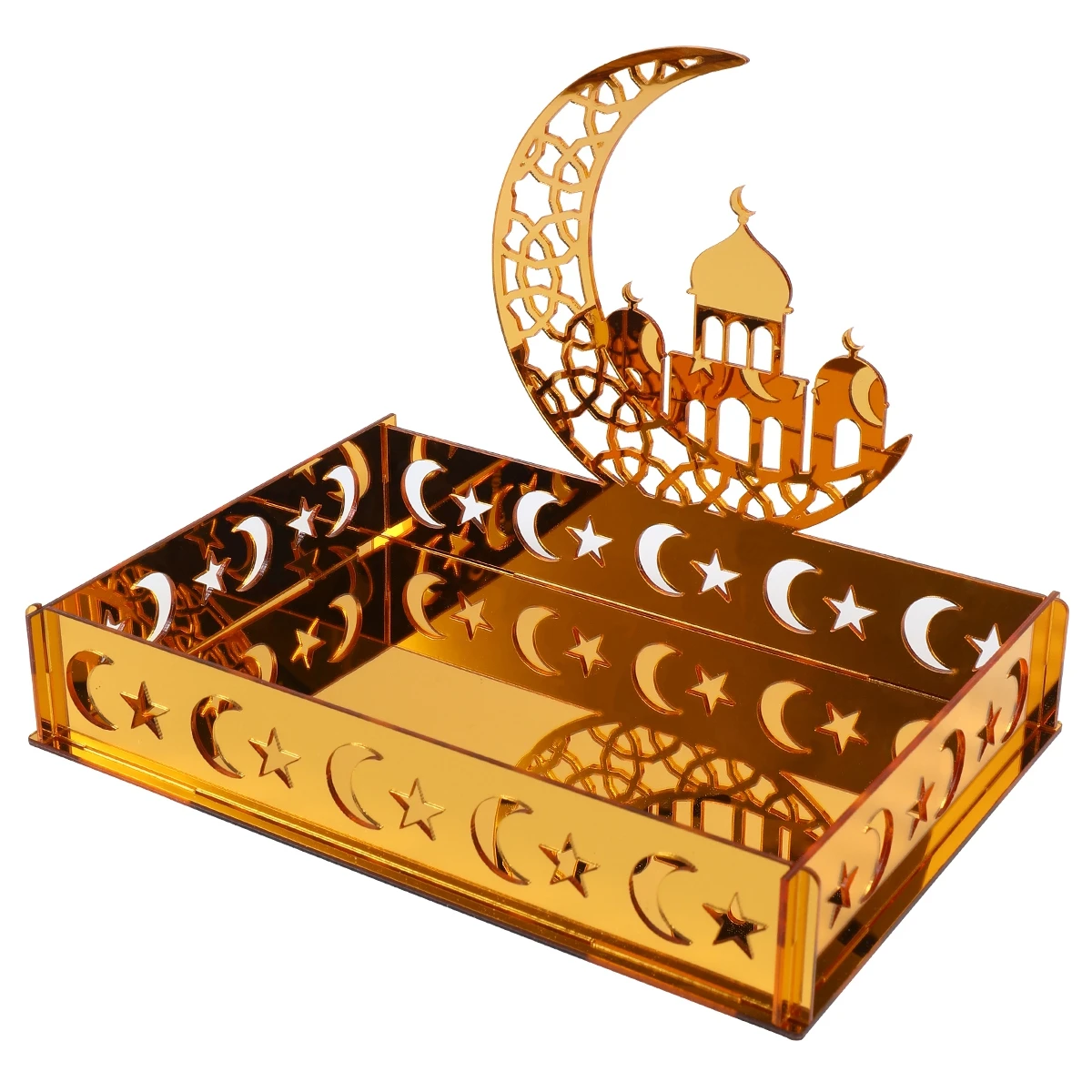Ramadan-Tablett, Tischdekoration, Teller, Acryl, Ramadan, Eid Mubarak, Dekorationen für Zuhause, 2025, Islam, Muslim, Festival, Party-Geschenke Image