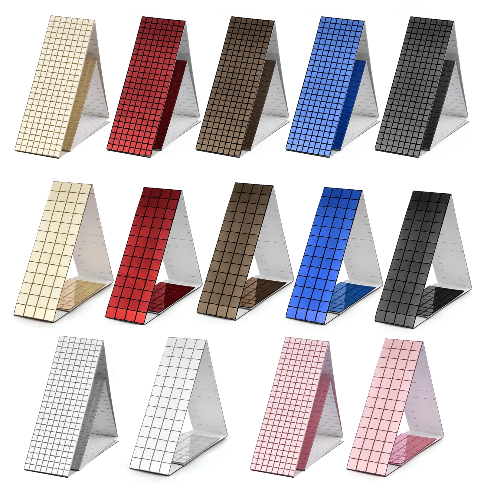 4X60CM Selbstklebende Echte Handwerk Mini Quadratische Spiegel Mosaik Fliesen Aufkleber Für Badezimmer DIY Handgemachte Handwerk Hause dekoration Machen