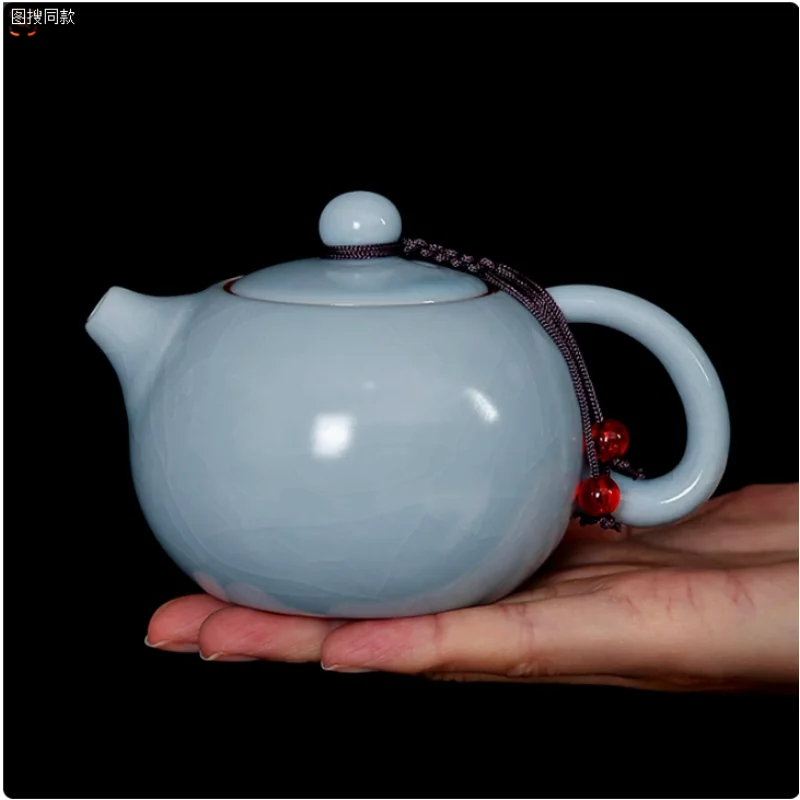 Ge Kiln Ceramic Tea Pot and Tea Cup Handmade Chinese Style Ice Crack Teapot Teacup Household Kung Fu Tea Set Chinese Tea Set