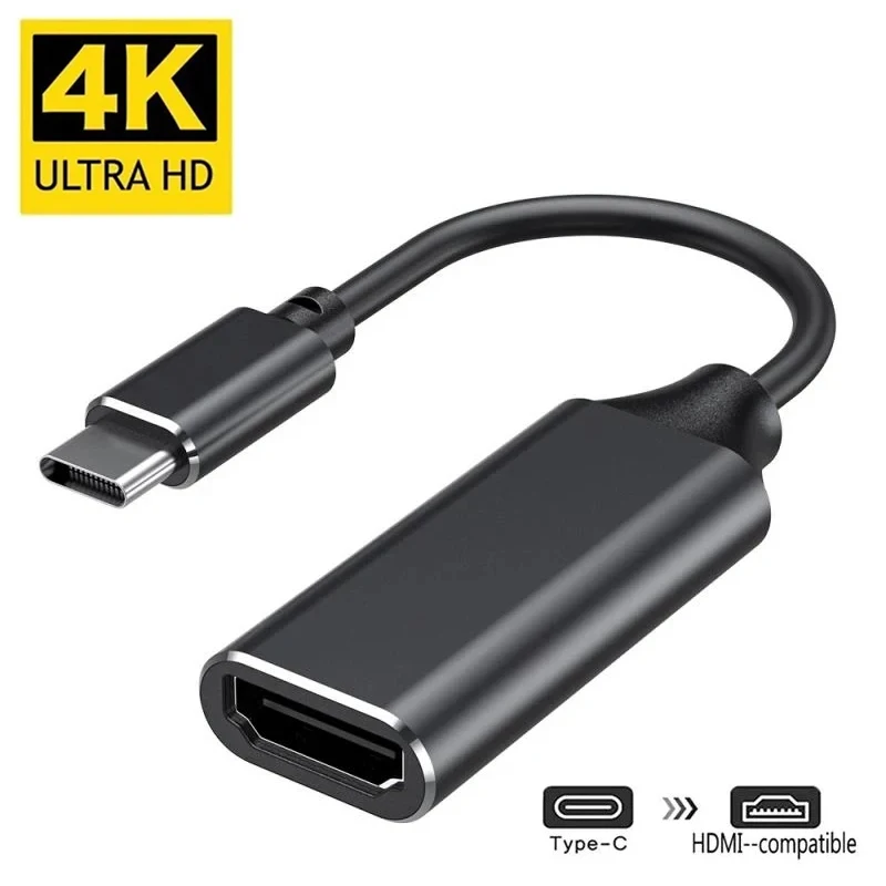 USB C zu HDMI-kompatibler Kabeladapter USB 3.1 Typ C 4K HD TV Konverter für Projektor PC Laptop MacBook Tablet Smartphone OPPO Image