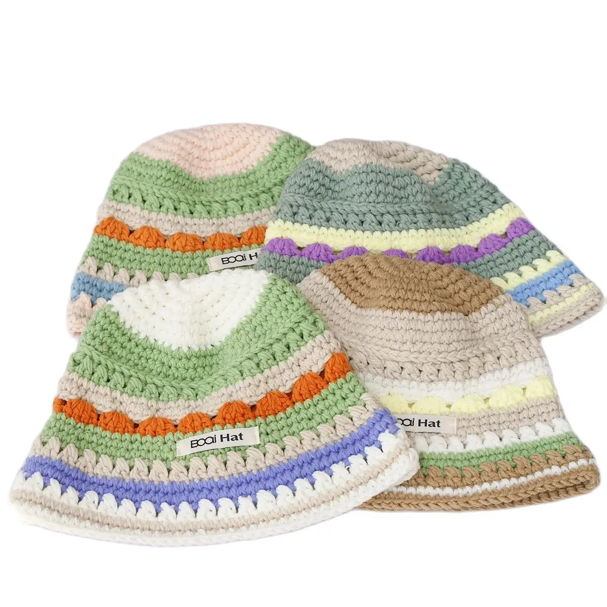 2024 Winter Häkel mütze warme Vintage Damen mütze Woll mütze Damen personal isierte handgemachte Hut Hut gestrickte Fischer Eimer Hüte Image