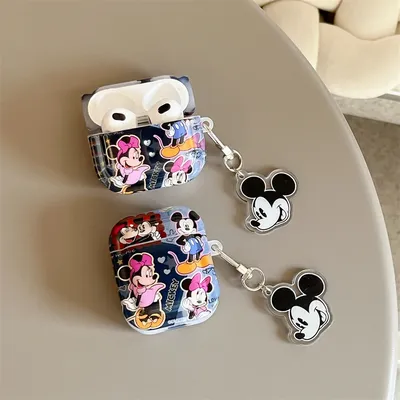 Süße Disney Minnie Mickey Hülle für Airpods 4 3 2 Hülle mit Schlüsselanhänger Schutzhülle Kopfhörer Silikonhülle für Airpod Pro 2 Cover Image