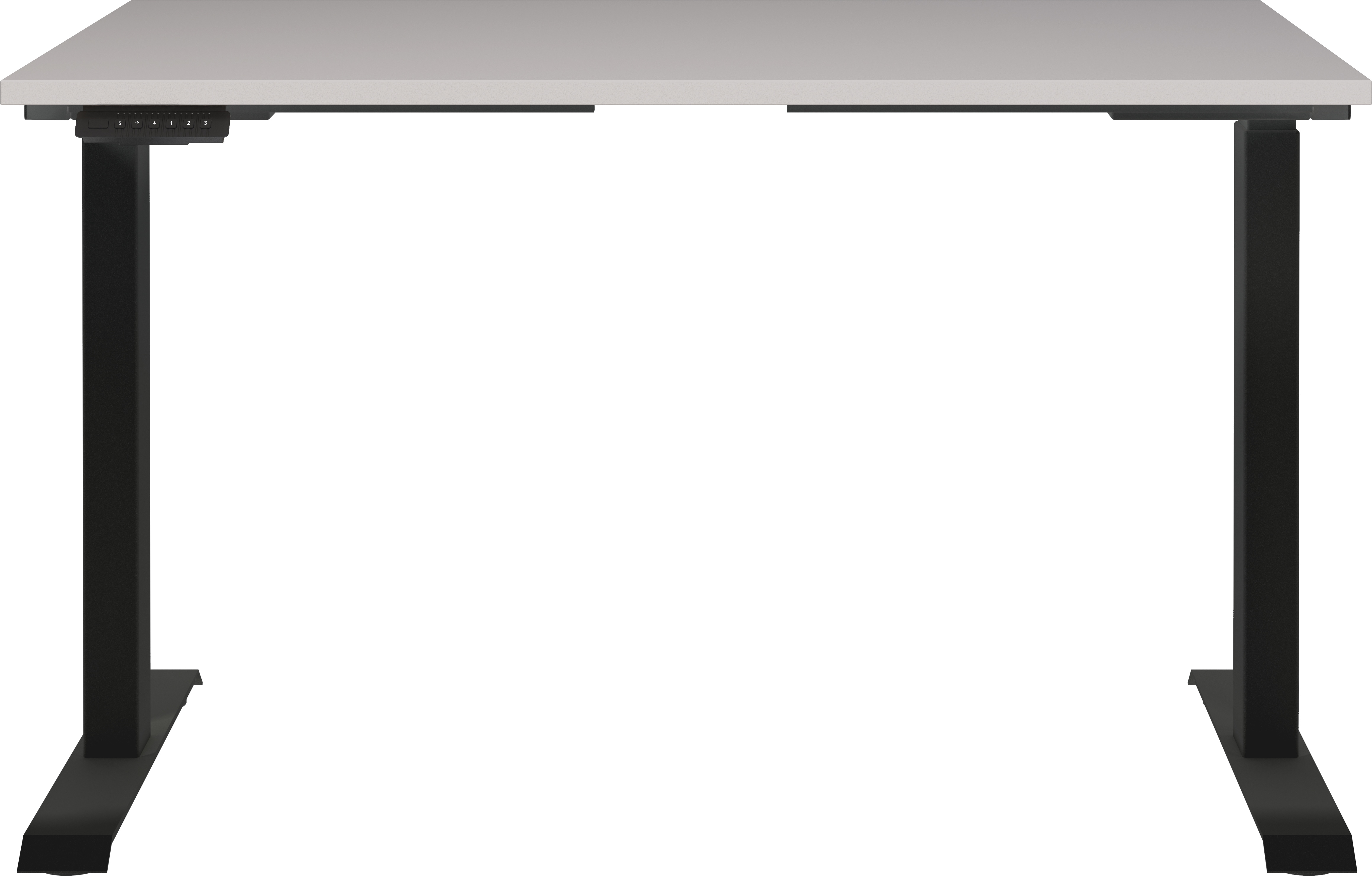 Schreibtisch GERMANIA "Lemont", braun (kaschmir, schwarz, kaschmir), B:120cm H:72cm T:80cm, Tische, Schreibtisch, Elektrisch höhenverstellbarer Schreibtisch