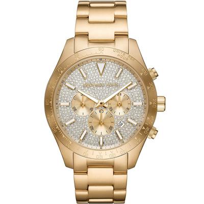 Stilvolle Herrenuhr der Marke Michael Kors in der Farbe Gold. Das Gehäuse hat einen Durchmesser von 46 mm. Das Uhrwerk i